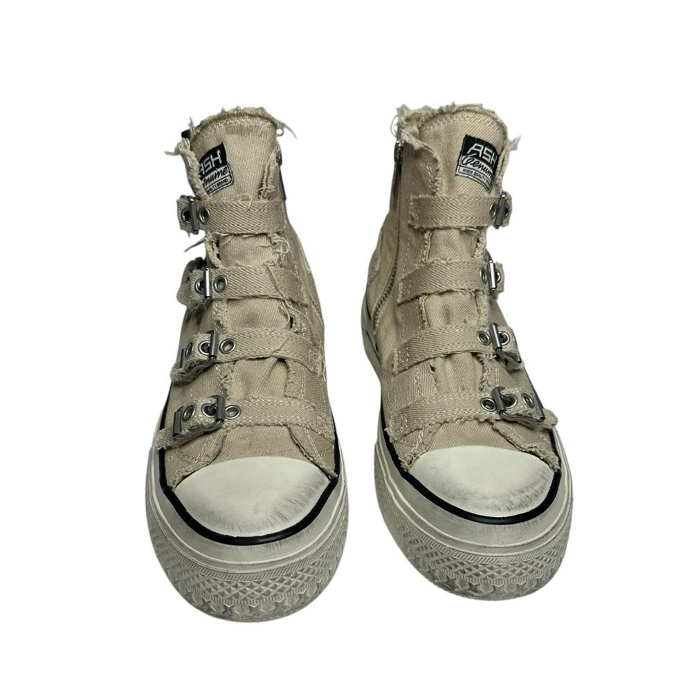 NEW W/BOX ASH Rainbow Washed Canvas High Top Sneakers in Sand 39 - Picture 8 of 13